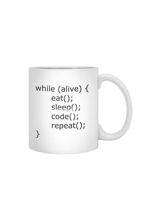 كوب أبيض من Eat Sleep Code Repeat، هدية، مهر، هدية - 2