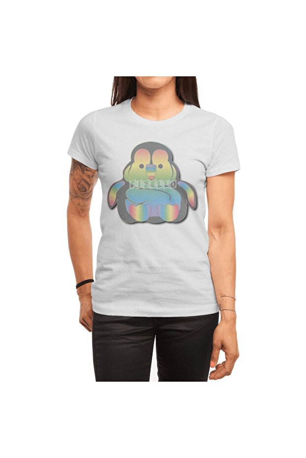Rainbow Penguin Blob, Men's T-Shirt, Women's T-Shirt, Unisex White T-Shirt