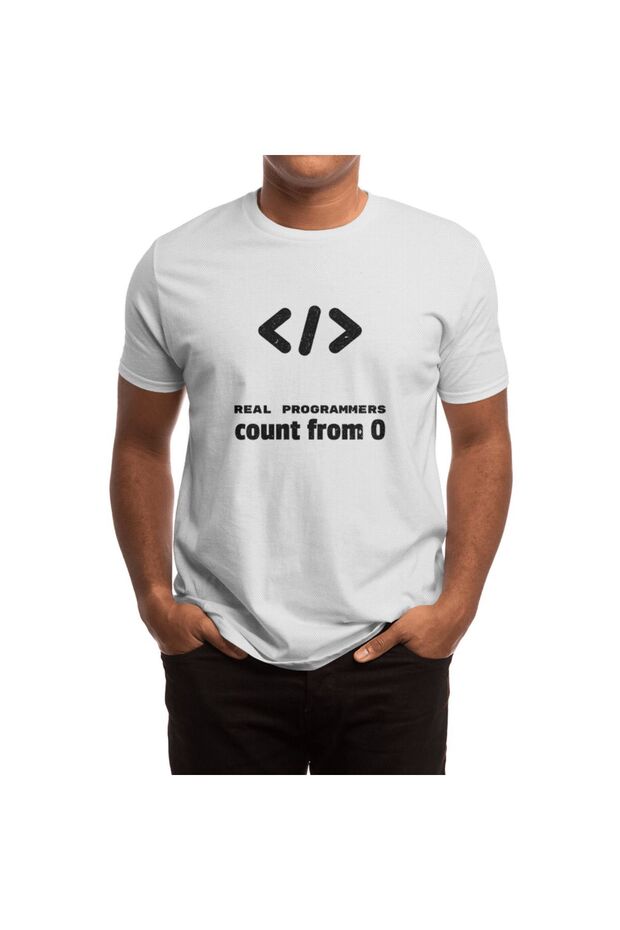 Real Programmers - Basic Coding Math, Unisex White T-Shirt - 2