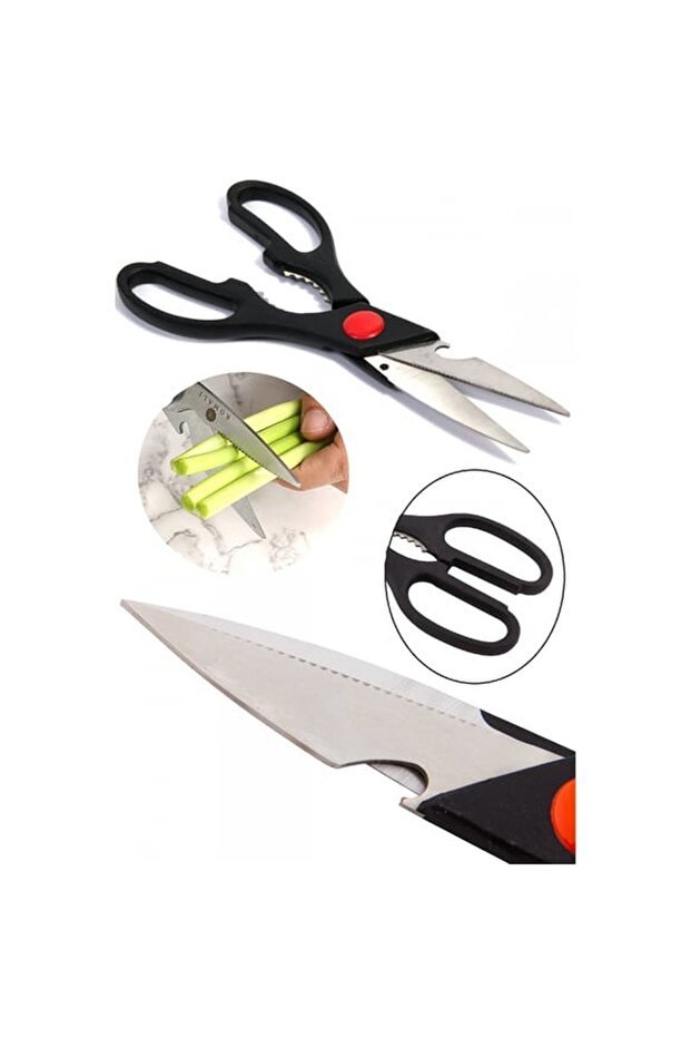 مقص مطبخ متعدد الأغراض، مقص حاد للغاية للأسماك والدجاج واللحوم والخضروات - 5