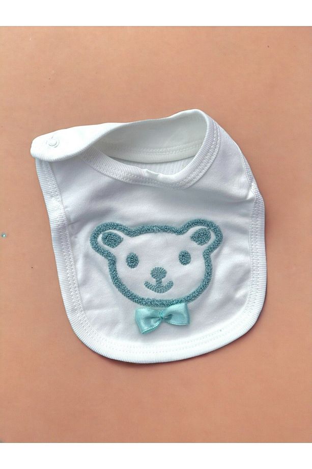 Kız ve Erkek Bebek Hastane Çıkışı Organik Kumaş 100% Pamuk Bear İşlemeli 5'li Set Hediyelik - 5