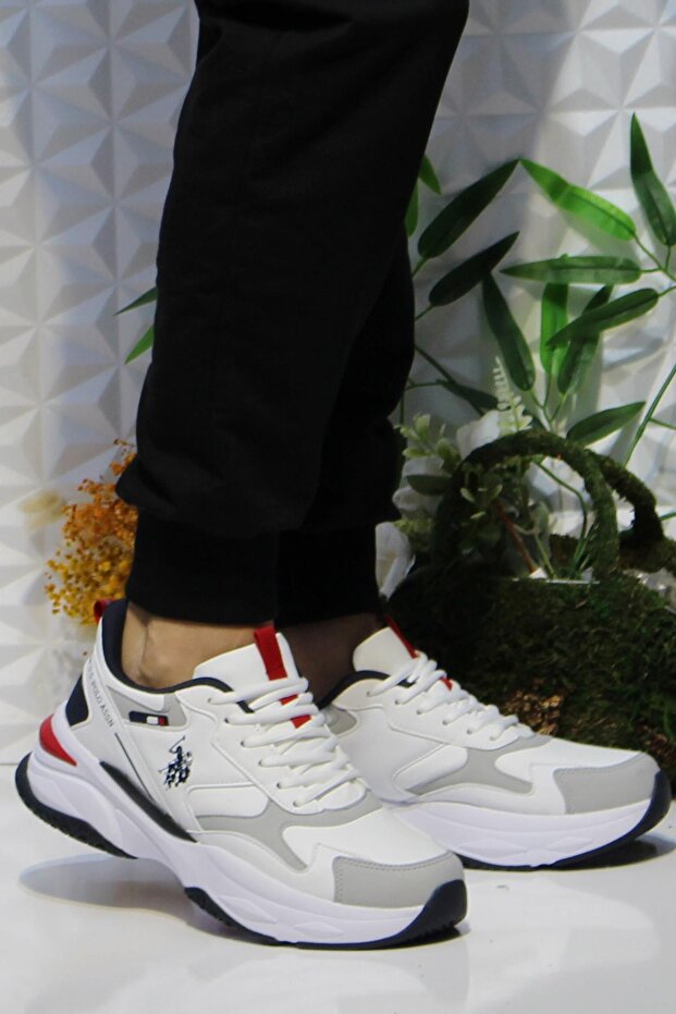 U.S. Polo Assn. Solıdar White Navy Blue Comfortable Original Product Men's Sports Shoes