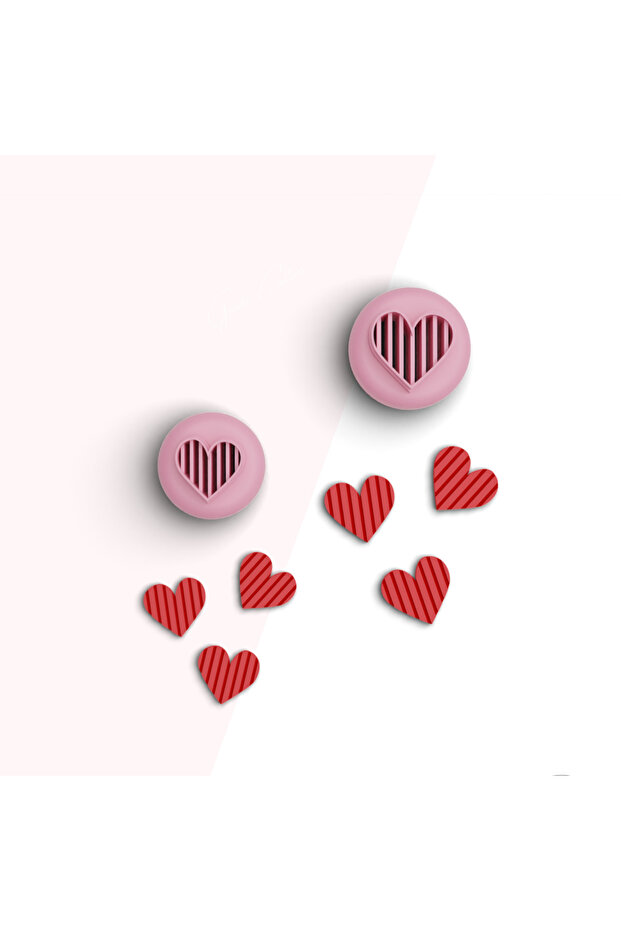 Striped Heart Mini Polymer Clay Cutting Mold,Jewelry Molds,Dessert Mold,Ceramic Clay Mold,No:207