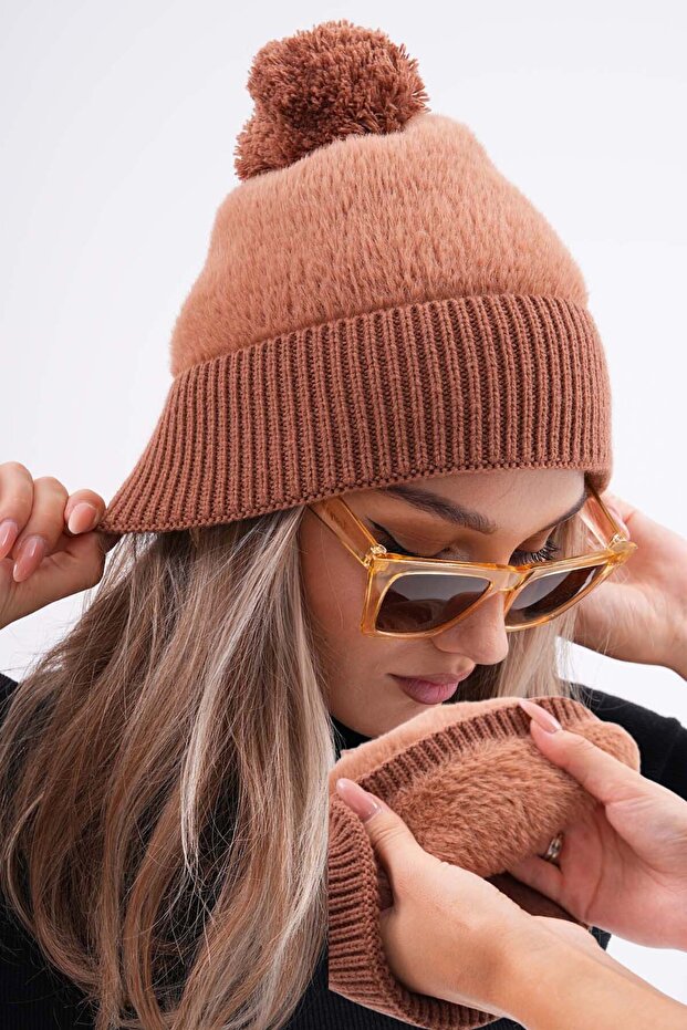 Peluş Ponponlu Bere - 1