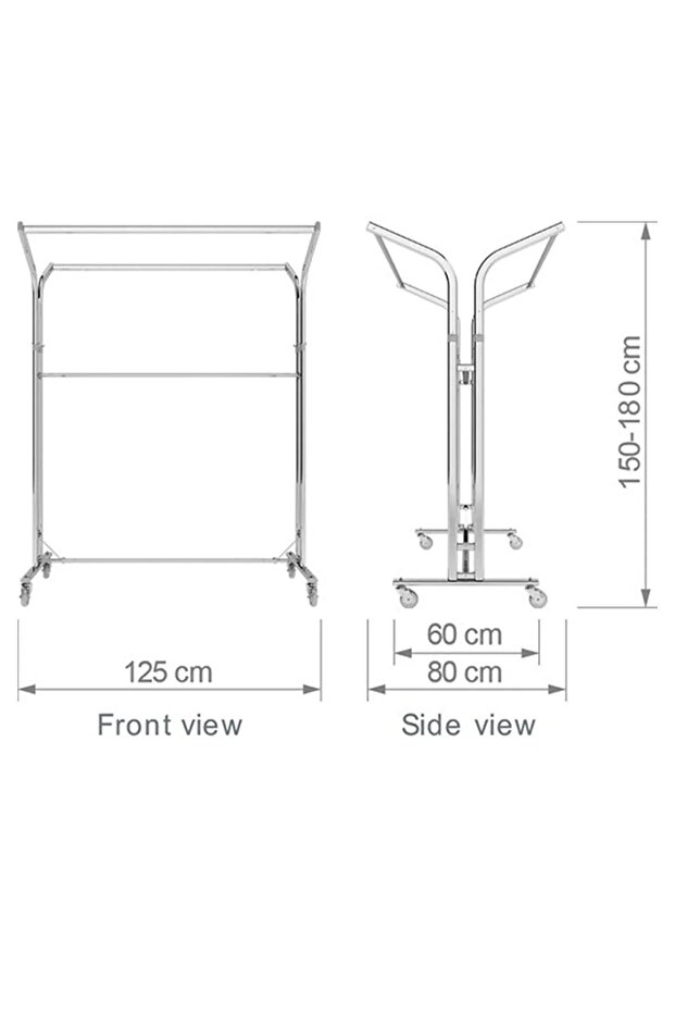 Yüksek Kalite Çift Taraflı Orta Stand Askılık Ayaklı Askılık Konfeksiyon Standı - 2