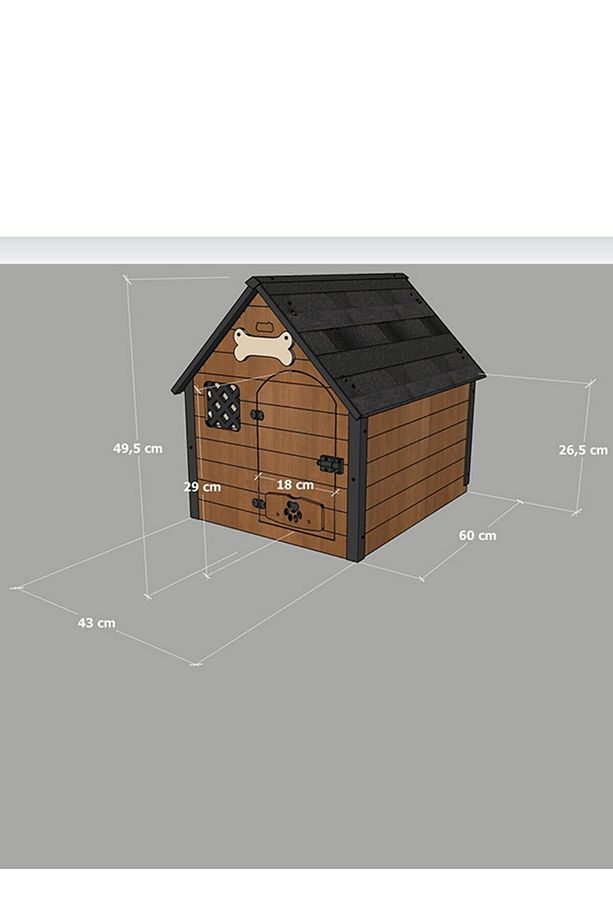 Isı Yalıtımlı Ahşap Kedi-köpek Kulübesi (SMALL) - 5