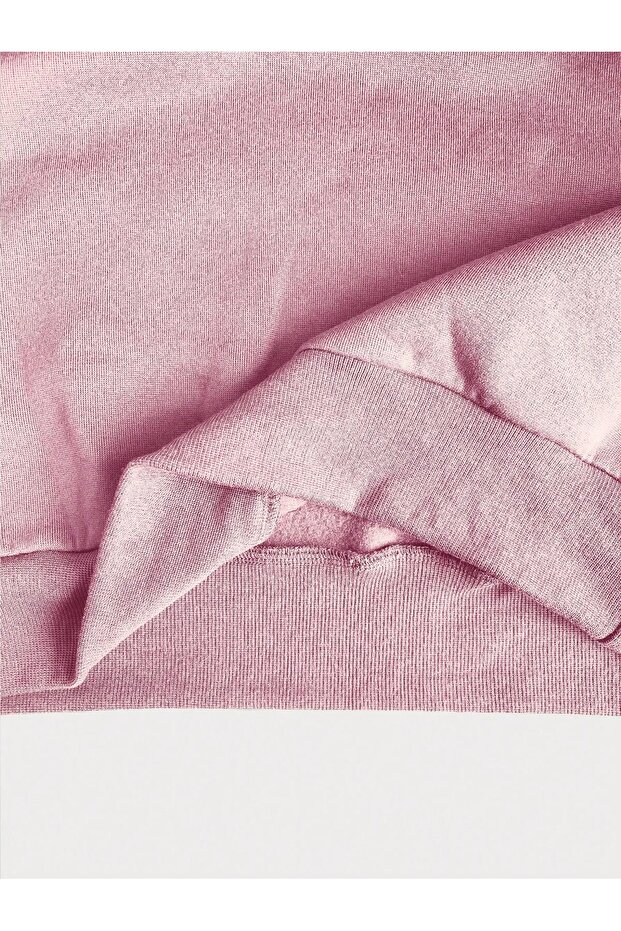 Unisex V-Yaka Kapüşonlu Basic Oversize Swetshirt - 4