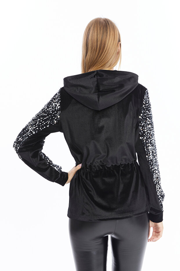 İkmal Pullu Kadife Hırka - 5