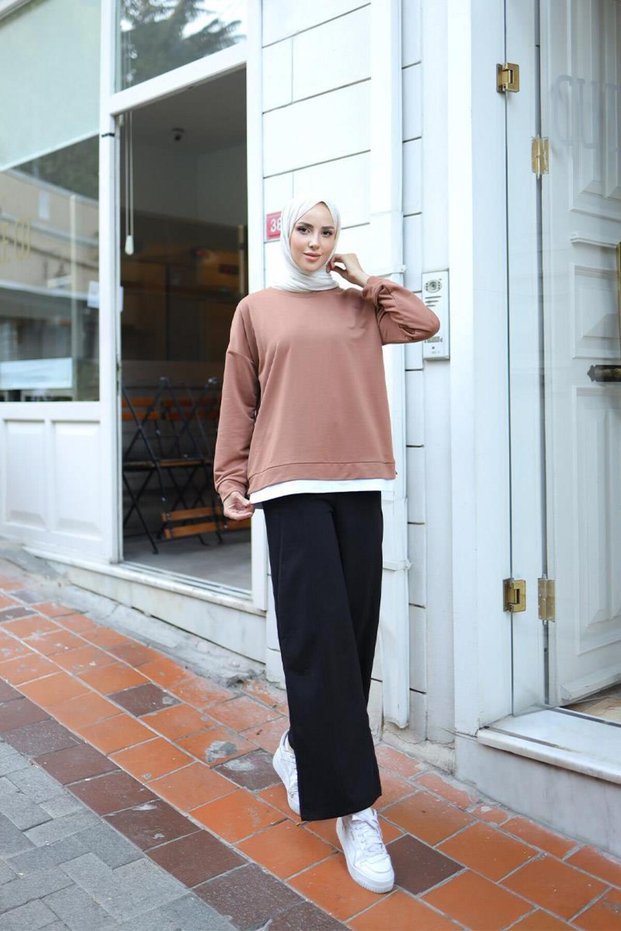 Women's Skirt Garnished Sweat BRC1702 Brown