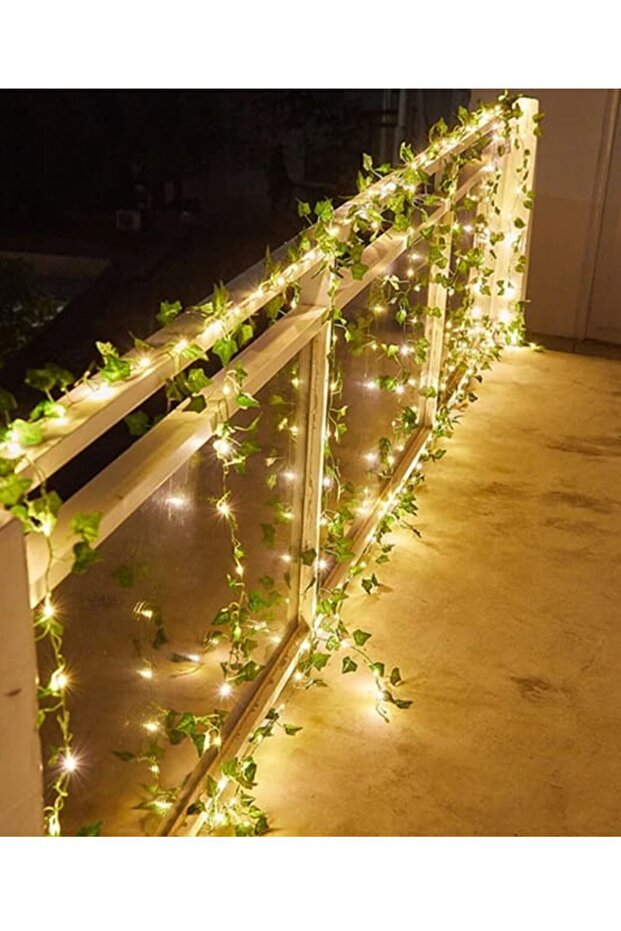 Genel Markalar 5 Metre Günışığı Ledli 2 Dal Yeşil Yapay Sarmaşık Dekoratif Süsleme Hobi
