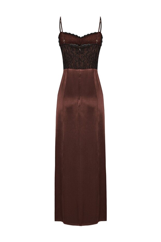 İnce Askılı Midi Elbise - 6