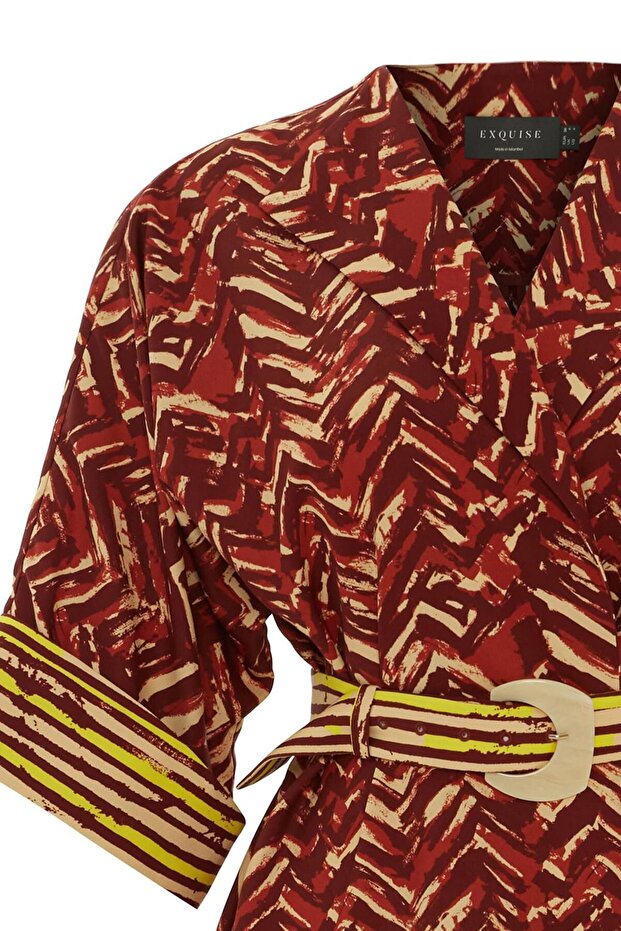 Mixed Color Belted Jacket - 6