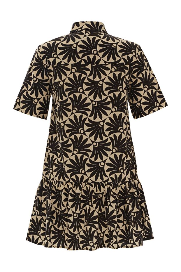 Rochie mini cu guler cămașă - 8