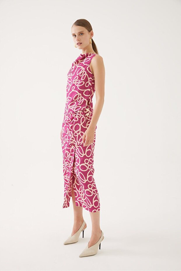Patterned Halter Neck Blouse - 4