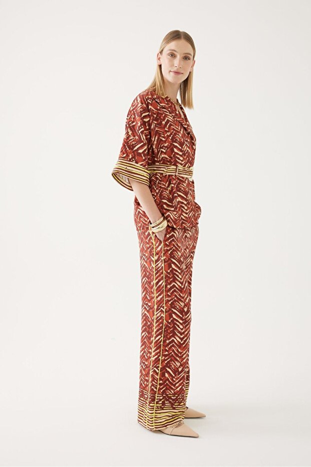 Mixed Color Belted Jacket - 4