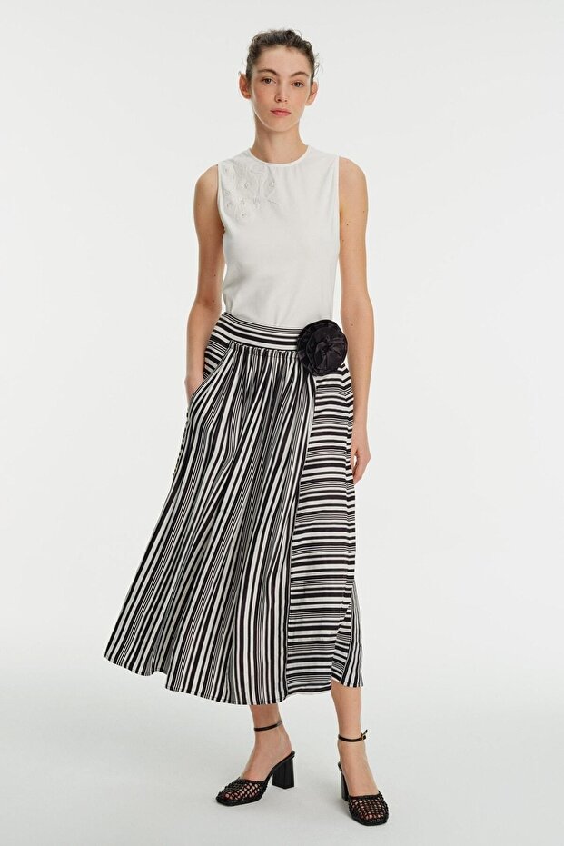 Kolsuz Bisiklet Yaka Örme Bluz - 3