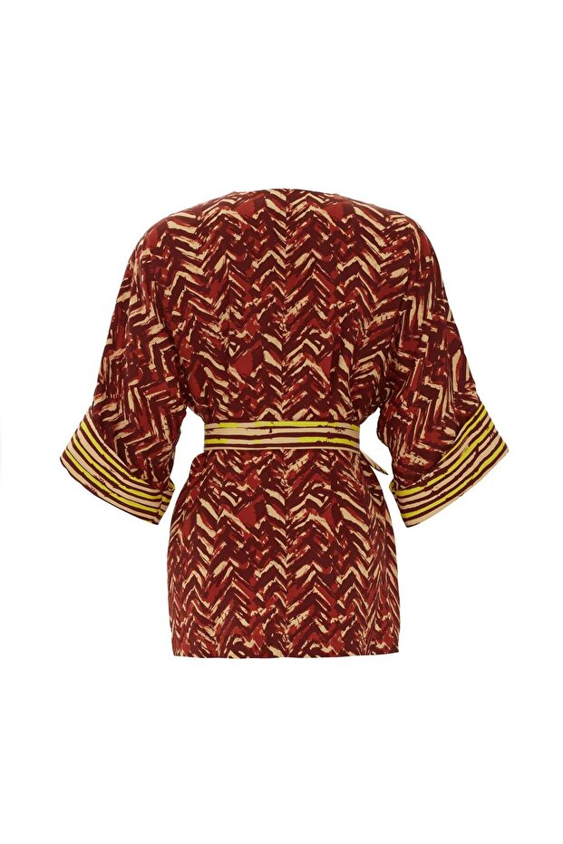 Mixed Color Belted Jacket - 7