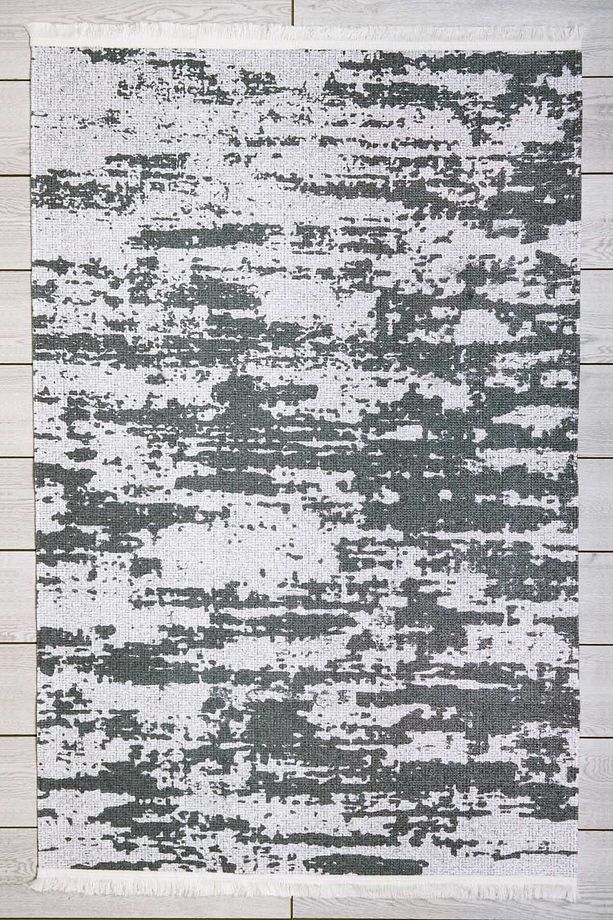Abstract Desenli Gri Yolluk Yıkanabilir Antre Şönil Koridor Halısı 7343 - 1