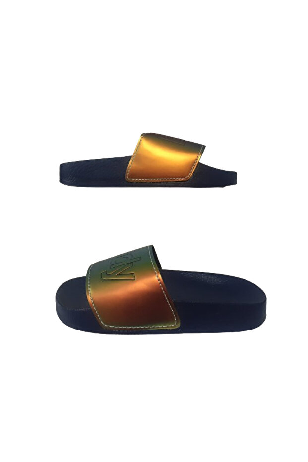 Girl's Navy Blue Shiny Ultra Light Casual Slippers Gzeer10-11