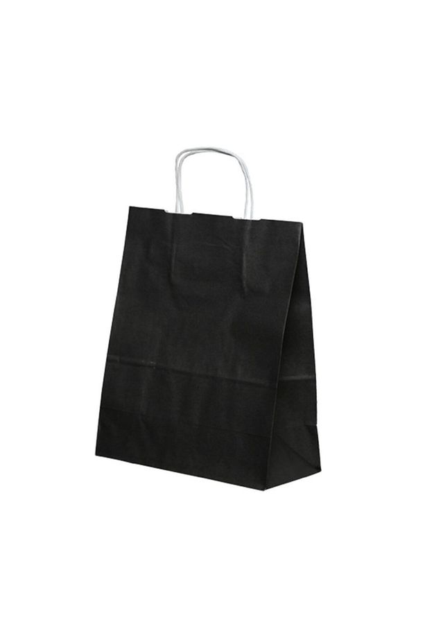 Siyah Çanta 25x12x31 ( 25 Adet ) ( Kağıt Poşet Çanta ) - 1