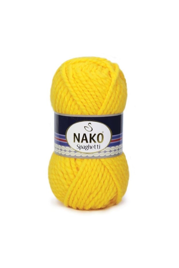 ( 5 Pieces ) Spaghetti 1253 Yellow Hand Knitting Threads Vest Cardigan Thread Scarf Sweater Beanie Thread