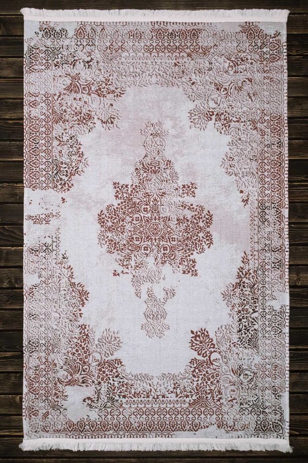 Modern Patterned Black Washable Fringed Non-Slip Base Chenille Living Room Carpet 7425
