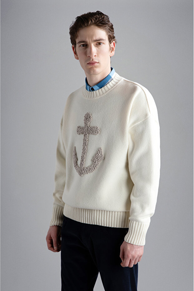 MEN'S KNITTED ROUNDNECK C.W. WOOL - 1