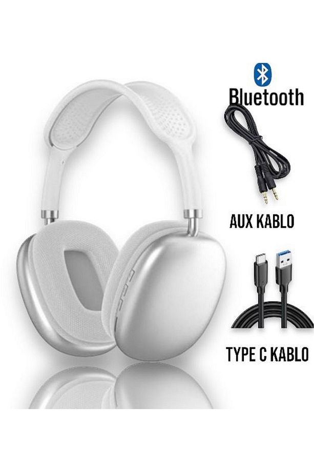 P9 Air Pro Max Kablosuz 5.0 Mikrofonlu Aux Kablolu Bluetooth Kulaklık Android Ve Ios Uyumlu - 1