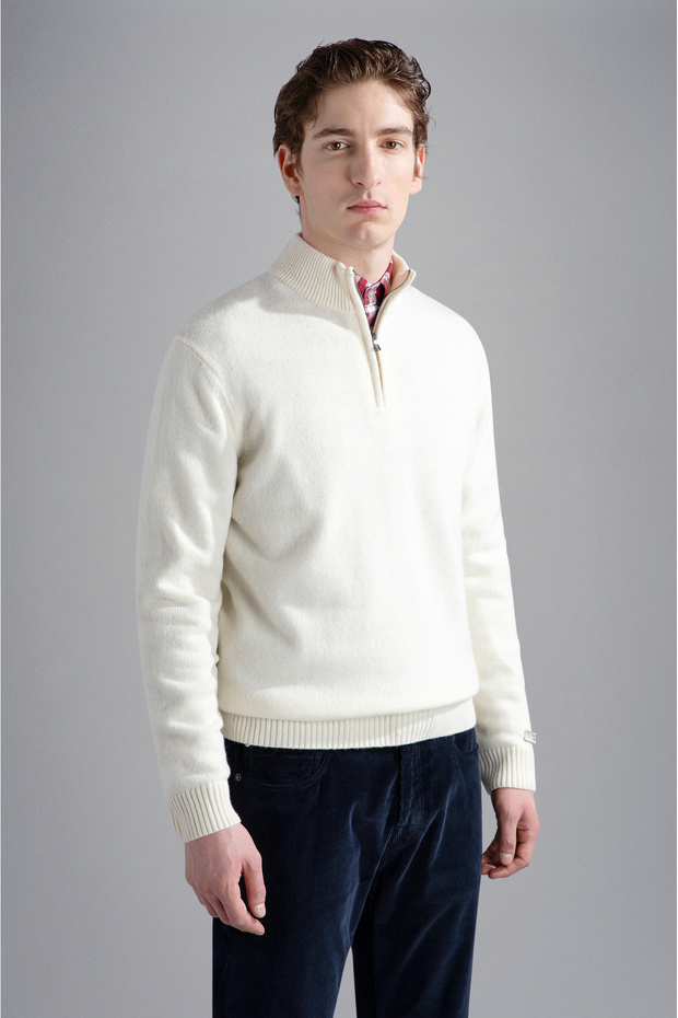 MEN'S ZIPPED PULLOVER C.W. WOOL - 1