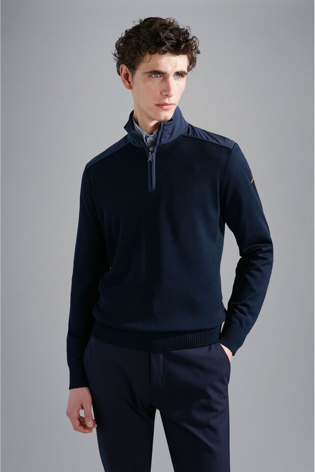 MEN'S ZIPPED PULLOVER C.W. WOOL - 1