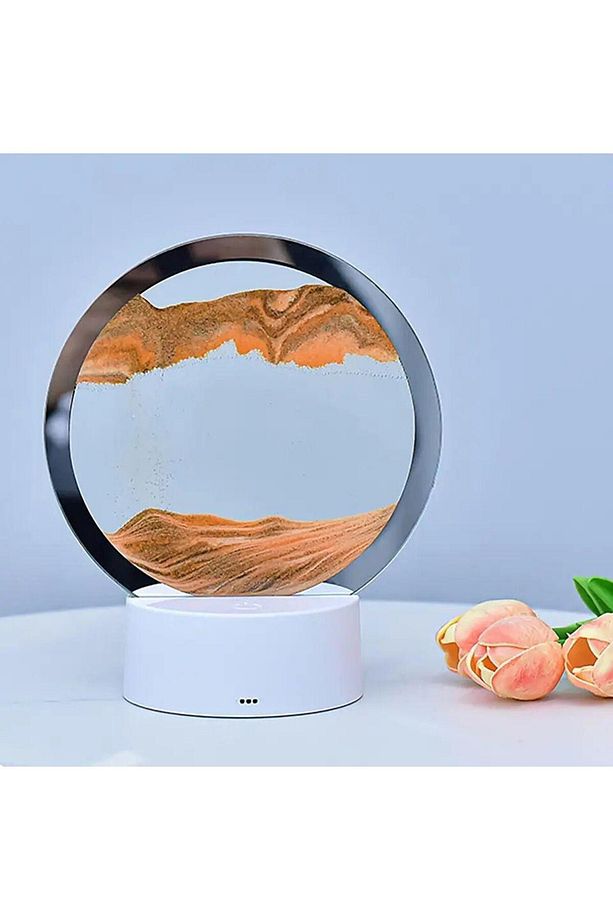 RGB Işıklı Kum Lambası Gece Lambası Kum Saati 3D Hareketli - 4