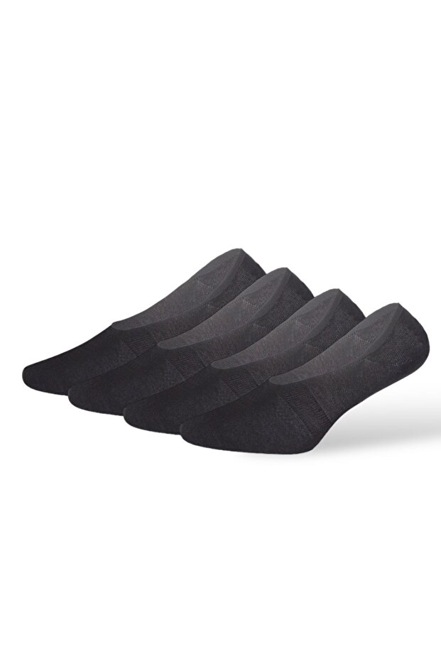 Men's 4-Pack Bamboo Stitch-Free Non-Slip Silicone Ballet Flats Socks