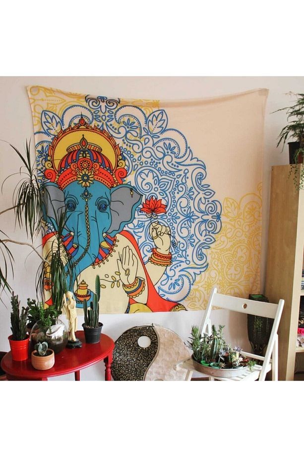 Ganesha Duvar Örtüsü Tapestry 75x75 - 1