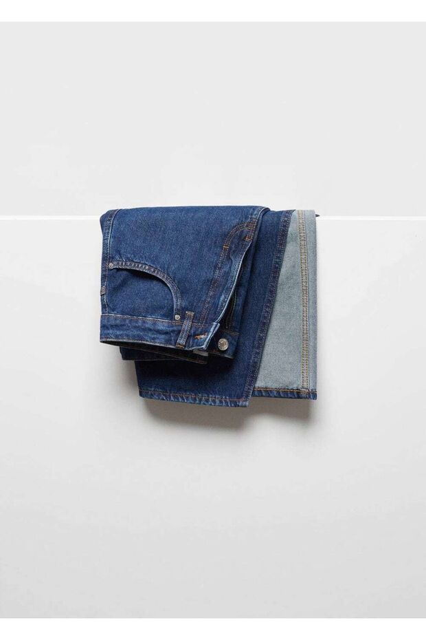 Yırtmaçlı denim etek - 6