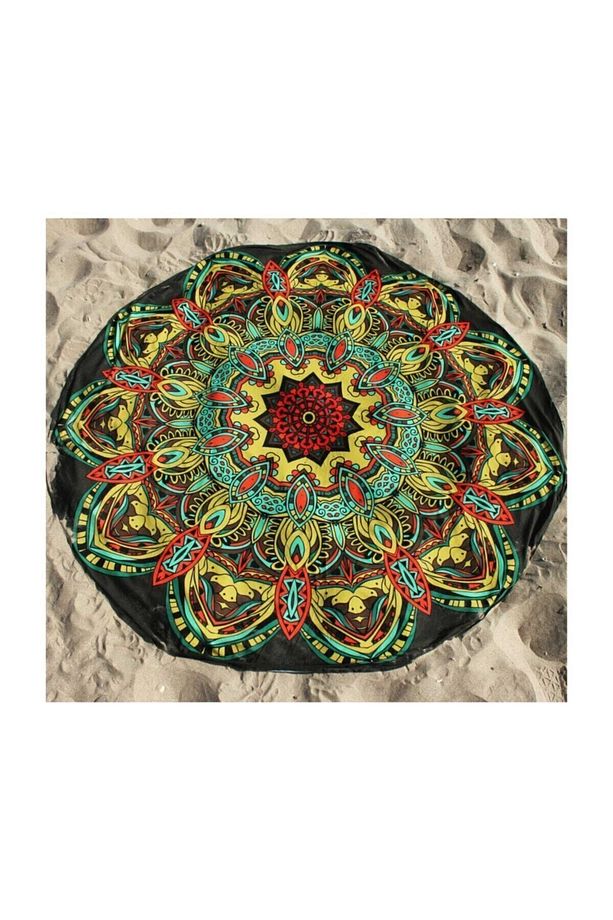 Mandala Yuvarlak Duvar Örtüsü Tapestry 150x150 - 1