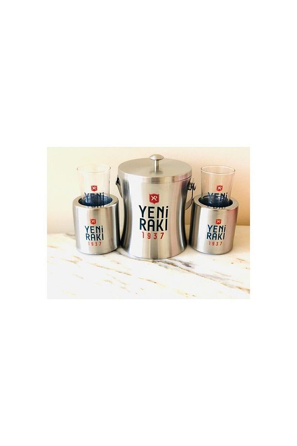 Yeni Rakı Bardağı 4 Adet, 2 Adet Ehlikeyf ve Buz Kovası - 1