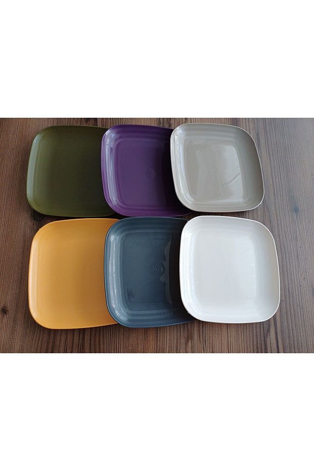 Plastik 6`lı Kahvaltı Tabağı, Piknik Tabağı, Renkli Tabak 6 Renk - 4