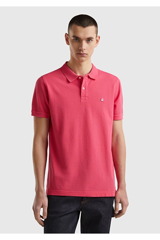 Men's Dark Pink Regular Fit Short Sleeve Polo Tshirt