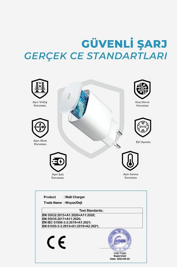 By Deji Iphone 8 X Xs Xr 11 12 13 14 / Pro Max Mini Plus Cihazları Hızlı Şarj Aleti 20w Lightning - 3