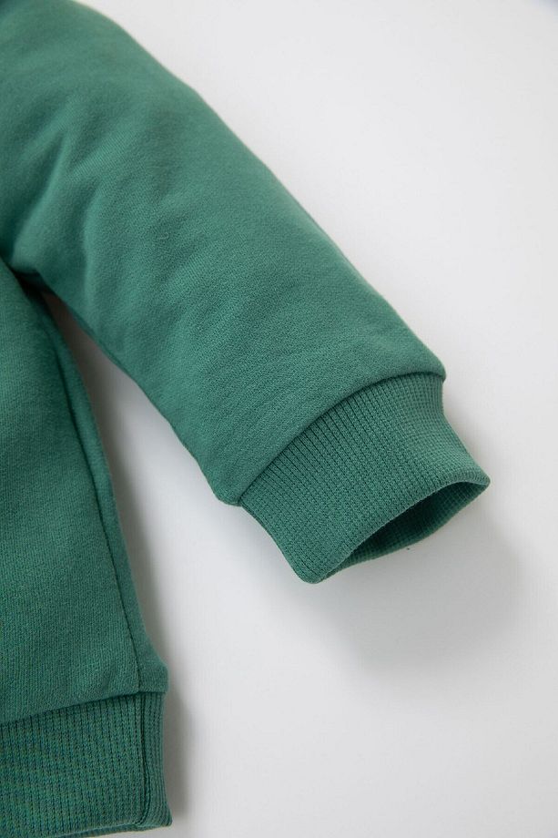 %100 Pamuk Erkek Bebek Bisiklet Yaka Basic Düz Sweatshirt A7343a524au - 3