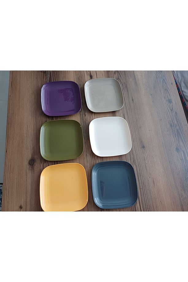 Plastik 6`lı Kahvaltı Tabağı, Piknik Tabağı, Renkli Tabak 6 Renk - 3