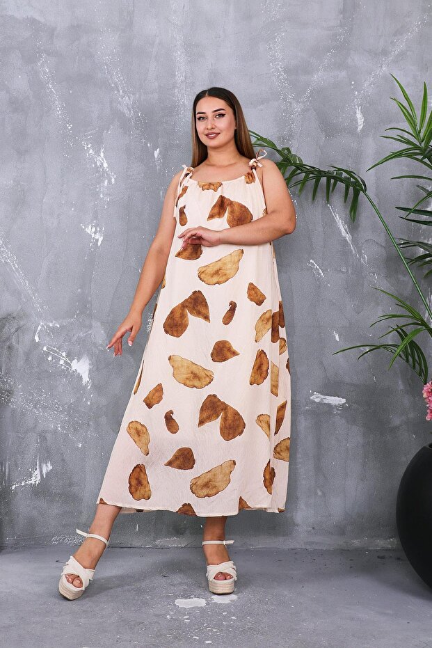 Wooden Bead Detailed Lined Dress
