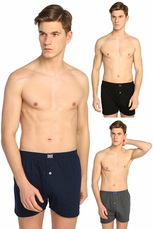 Men's Combed Cotton Plain Boxer 6-Piece Combination