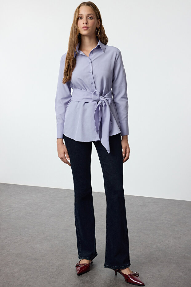 Blue Waist Tie Detailed Regular Regular Fit Shirt Twoaw25Go00071