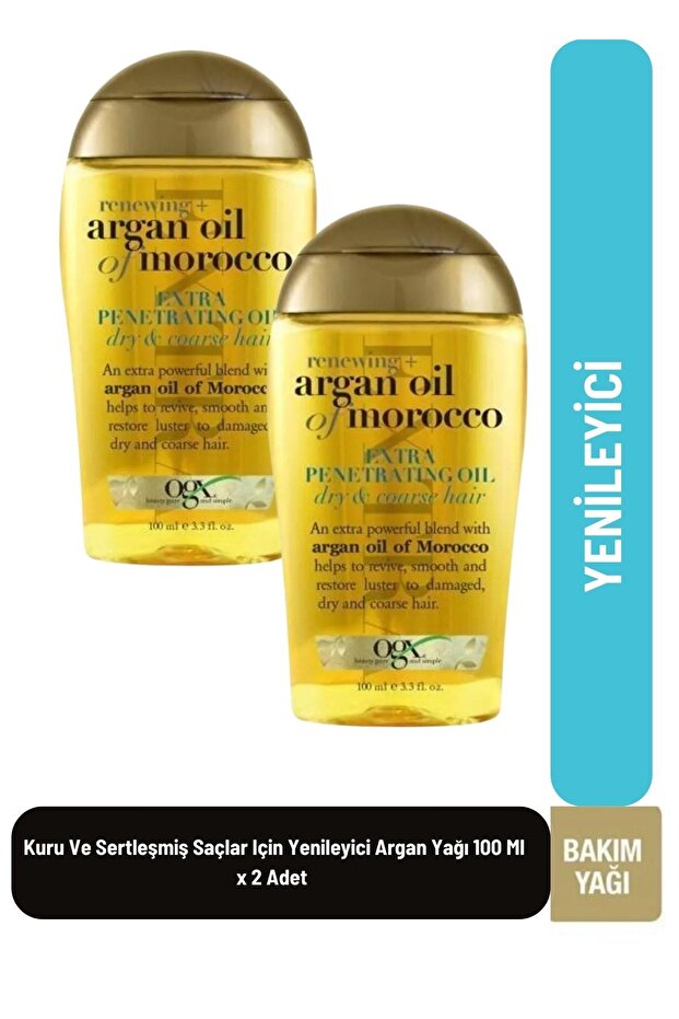 100 Ml 2-Pack Regenerating Argan Oil - For Dry and Hardened Hair