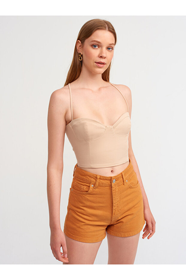 70281 Parça Boya Mom Şort-hardal - 4