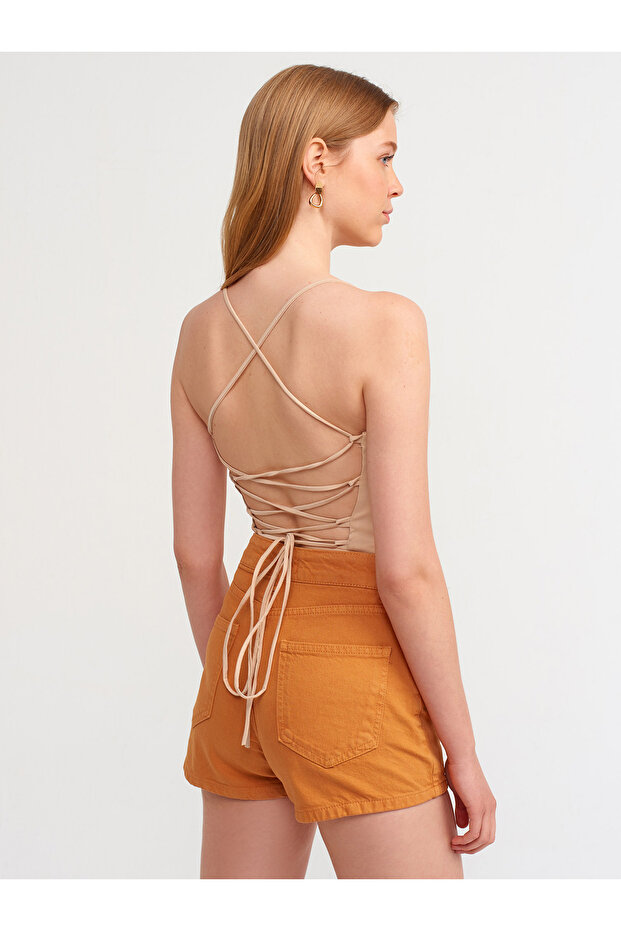 70281 Parça Boya Mom Şort-hardal - 2