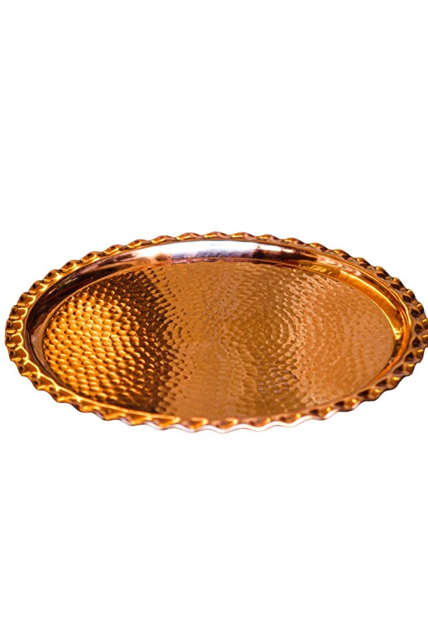Bakır Dövme Modelli Tepsi - 3