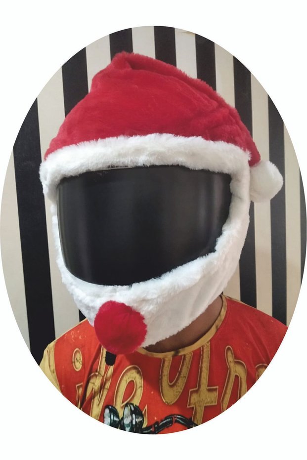 Kask Kılıfı Peluş Noel Baba