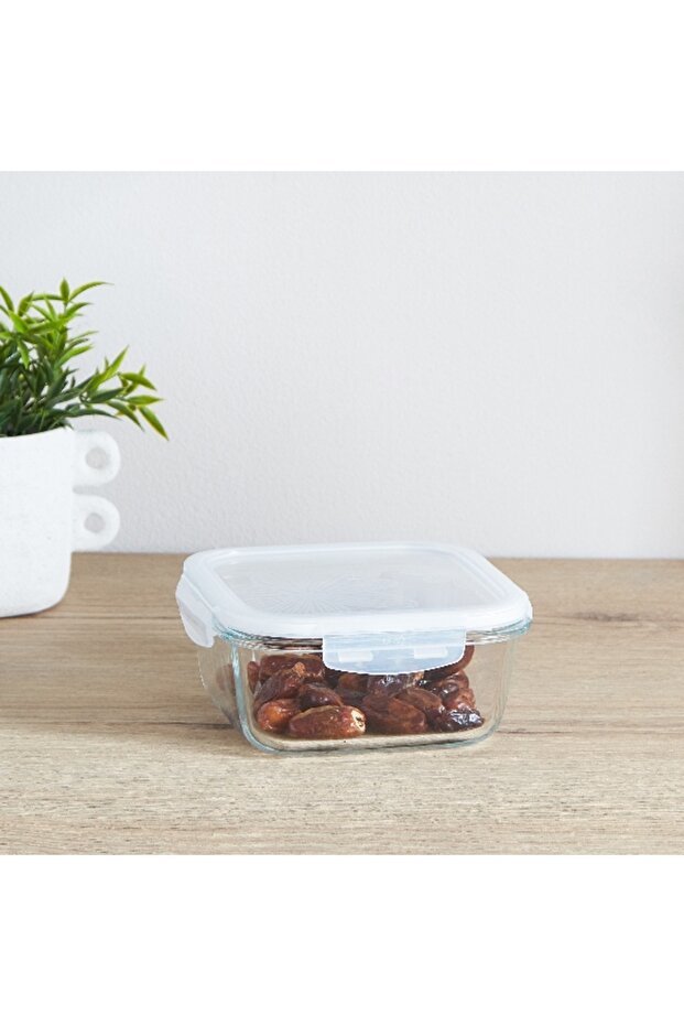 Rectangular Oven Glass Container with Lid - 380 ml